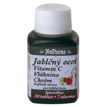 Jablčný ocot + vitamín C + vláknina + chróm 30+7tbl zdarma