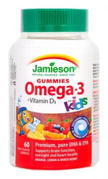 Omega-3 Kids Gummies želatínové pastilky pre deti 60ks Jamieson