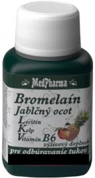 Bromelaín + jablčný ocot + lecitín + kelp + vitamín B6 60+7tbl zdarma