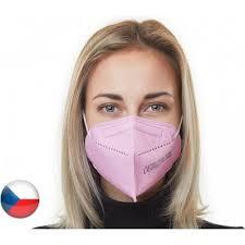 Ochranná maska - respirátor FFP2 5ks - Ružová