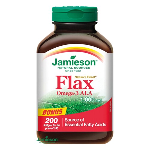 Flax Omega3 1000 mg ľanový olej 200kps Jamieson EXP.10/2023