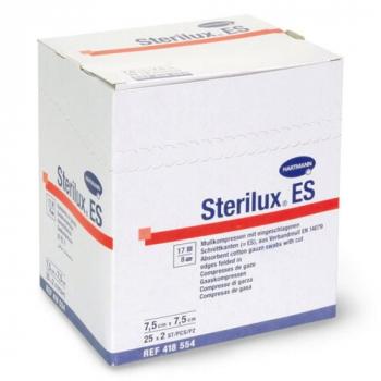 Sterilux ES Klasický gázový kompres so založenými okrajmi, sterilný 10x10cm 25x2ks