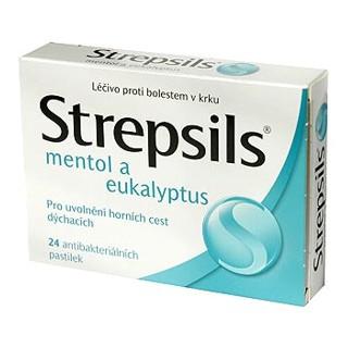 Strepsils Mentol a Eukalyptus pastilky pre uvoľnenie horných ciest dýchacích 24ks
