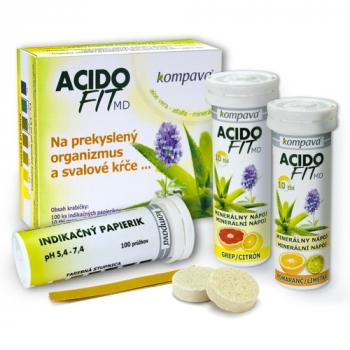 AcidoFIT - minerálny nápoj, šumivé tablety 2x10ks + indikačné papieriky 100ks