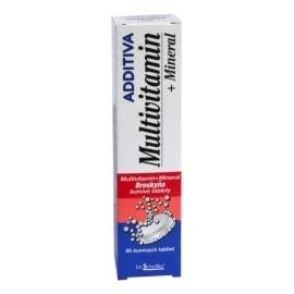 ADDITIVA Multivitamin + Mineral, šumivé tablety s broskyňovou príchuťou 20ks