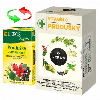 Leros bylinný čaj priedušky s vitamínom C nový obal