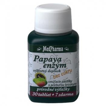 Papaya enzým - cmúľacie pastilky s príchuťou broskyne 30+7tbl zdarma