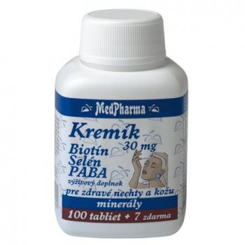 Kremík 30 mg + biotín + selén + PABA 100+7tbl zdarma