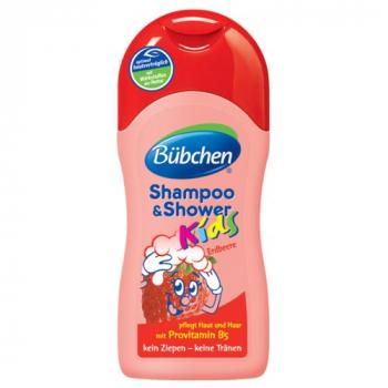Bubchen Kids detský šampón a sprchový gél s vôňou jahody 200ml