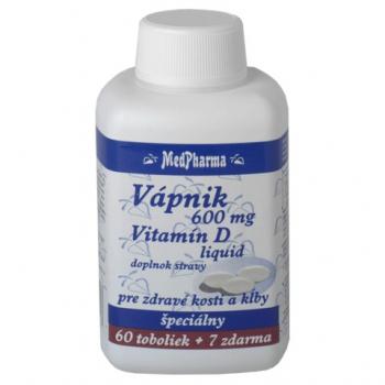 Vápnik 600 mg + vitamín D3 60+7tob zdarma