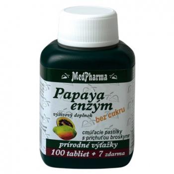 Papaya enzým - cmúľacie pastilky s príchuťou broskyne 100+7tbl zdarma