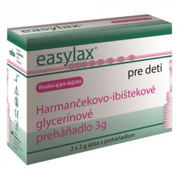 Easylax Harmančekovo-ibištekové glycerínové preháňadlo pre deti 2x3g