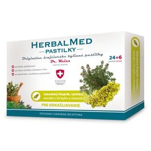 HerbalMed pastilky Dr. Weiss - pre odkašliavanie 24+6ks NAVYŠE