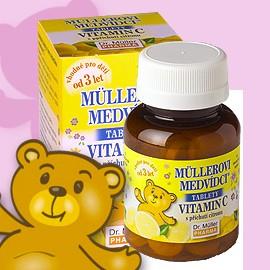 Mullerove medvedíky Vitamín C s príchuťou citróna 45tbl