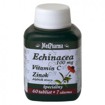 Echinacea 100 mg + vitamín C + zinok 60+7tbl zdarma