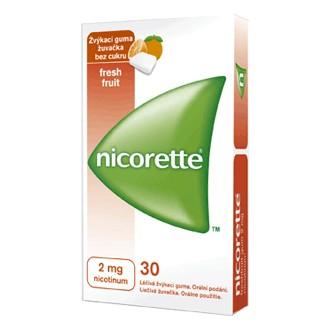 Nicorette freshfruit 2mg žuvačka bez cukru 30ks