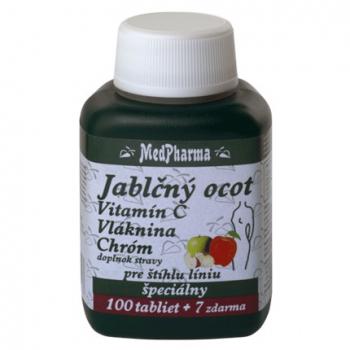 Jablčný ocot + vitamín C + vláknina + chróm 100+7tbl zdarma