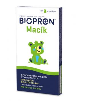 Biopron Macík - Probiotikum pre zdravie detí 20 medvedíkov s chuťou bielej čokolády