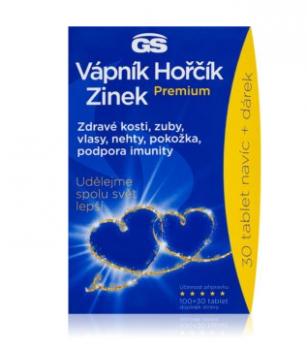 GS Vápnik Horčík Zinok Premium 130 tabliet