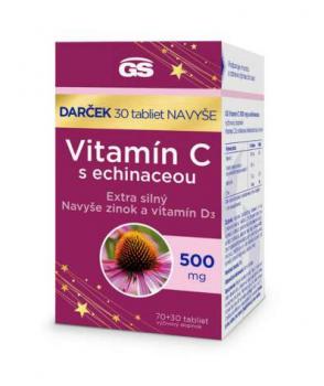 GS Vitamín C 500mg s echinaceou tbl 70+30tbl navyše