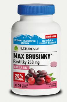 Naturevia Max Brusnice 250mg cmúľacie pastilky 30ks + 6 ks zdarma
