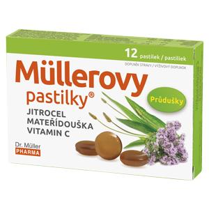 Mullerove pastilky so skorocelom, materinou dúškou a vitamínom C 12ks