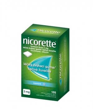 Nicorette icemint 2mg žuvačka bez cukru 105ks