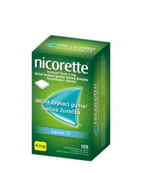 Nicorette ice mint žuvačky bez cukru 105 ks