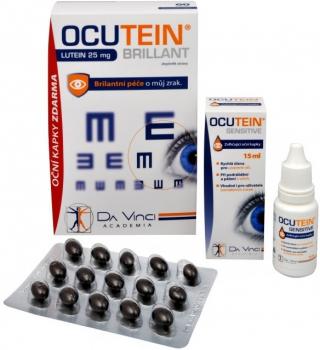 Ocutein BRILLANT Lutein 25mg 60tob + Očné kvapky ZADARMO