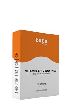 TOTO Vitamín C + Zinok + Vitamin D3 30tbl