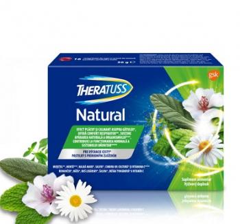 Theratuss Natural pastilky s príchuťou malina 16 ks