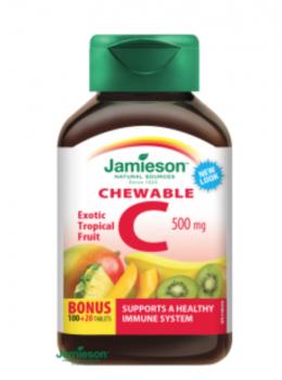 Vitamín C 500mg cmúľacie tablety príchuť tropic Jamieson 120tbl