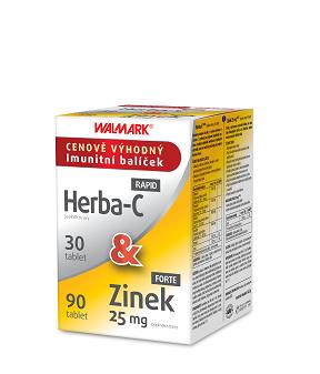 WALMARK Herba-C 30 tabliet & Zinok 25 mg 90 tabliet