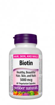 Webber Naturals Biotin 5000 mcg 60 kapsúl