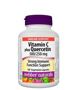 Webber Naturals Quercetin (Kvercetín)  Vitamín C 250500 mg 100cps