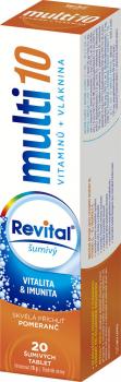 Revital Multi10 + vláknina šumivé tablety pomaranč 20ks