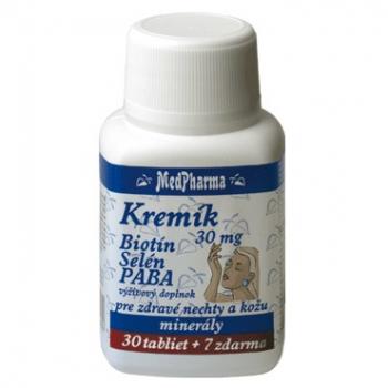 Kremík 30 mg + biotín + selén + PABA 30+7tbl zdarma