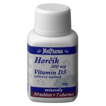 Horčík 300 mg + vitamín D3 30+7tbl zdarma