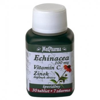 Echinacea 100 mg + vitamín C + zinok 30+7tbl zdarma