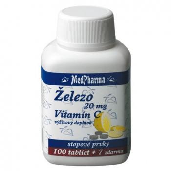 Železo 20 mg + vitamín C 100+7tbl zdarma