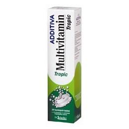 ADDITIVA Multivitamin, šumivé tablety s príchuťou tropického ovocia 20ks