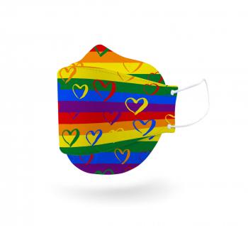 Detská Ochranná polomaska ambrela® Ag+ “RAINBOW HEARTS“