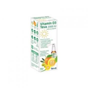 TEVA Vitamín D3 2000 IU sprej, pomarančová príchuť 10 ml
