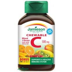 Vitamín C 500 mg CHEWABLE na cmúľanie s príchuťou ovocia 120tbl