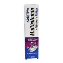 ADDITIVA Multivitamin + Mineral + Kofein, šumivé tablety s ananásovou príchuťou 20ks