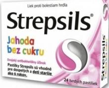 Strepsils Jahoda bez cukru 24 pastiliek