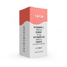TOTO Vitamín C + Zinok + Vitamín D3 Forte 30 tbl