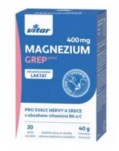 Vitar Magnézium 400 mg + vitamíny B6 a C vrecúška s príchuťou grepu 1x20 ks